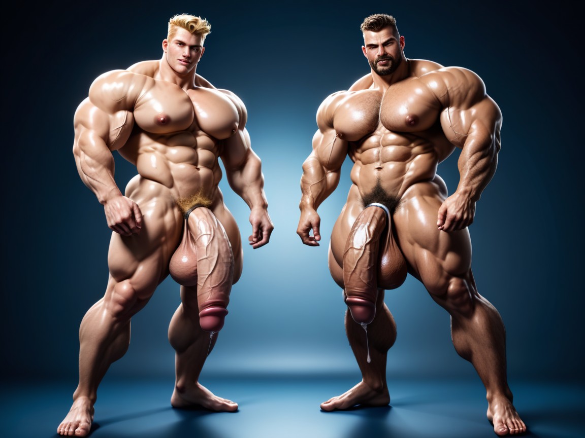 Extreme Body Hair, Large Cock Between Legs, Cuisses Épaisses Porno IA Gay