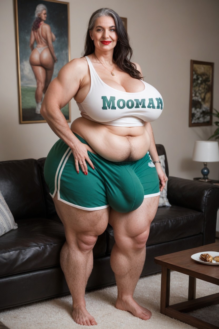 60+, Gigantic Saggy Breast, Kitchen Shemale AI Porn