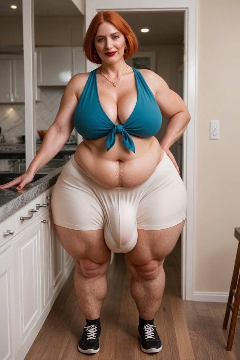 Grinning, Gigantic, Kitchen Shemale AI Porn