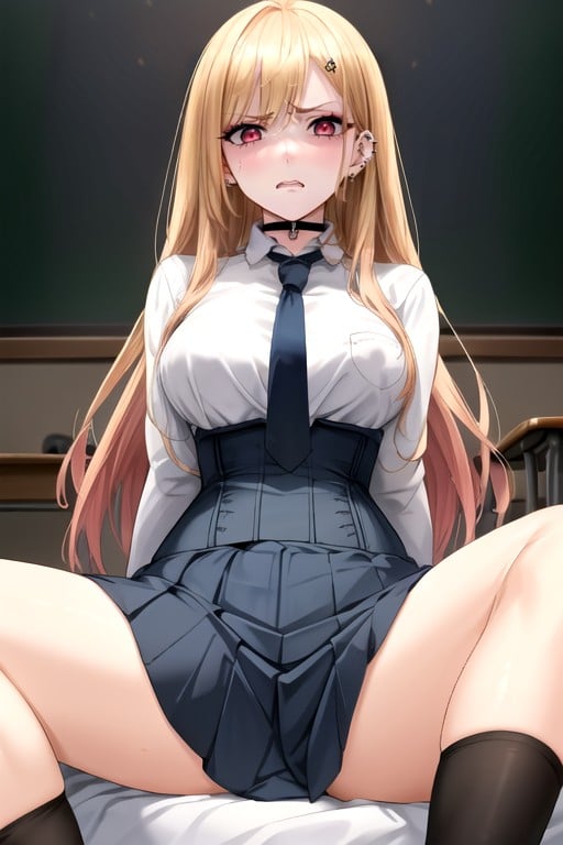 Sitzen Mit Gespreizten Beinen, Kitagawa Marin (sono Bisuku Dōru Wa Koi O Suru), Kleine BrustHentai KI Porno