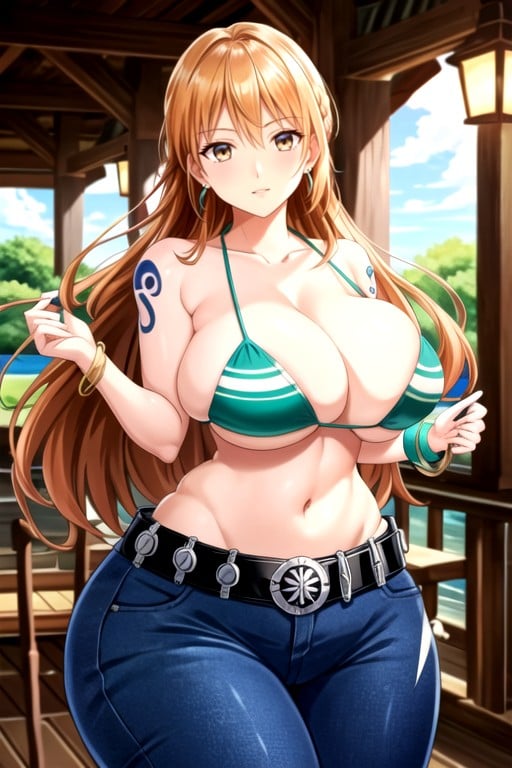 Nami (one Piece), Bunda Extremamente Grande, Peito Enorme Hentai IA pornografia