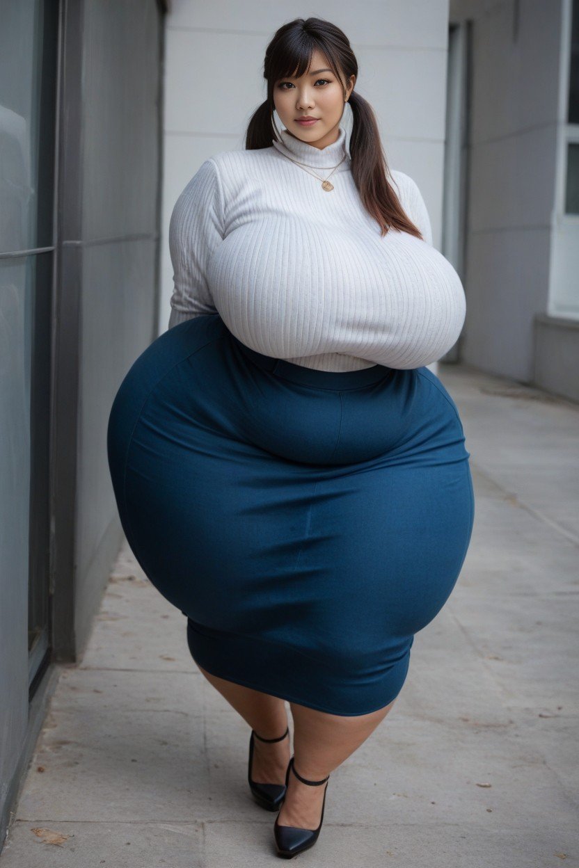 Disproportionately Huge Hips, Massive Breast, Disproportionately Massive Fake Hips AI Porn