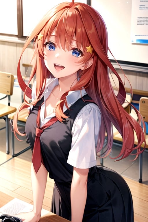 Itsuki Nakano (gotoubun No Hanayome), Classroom, Cute Hentai AI Porn