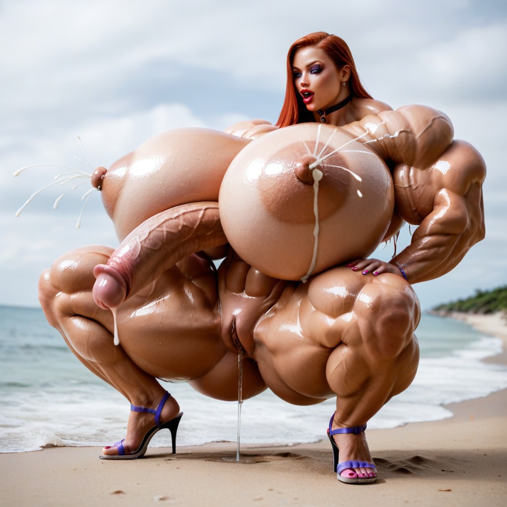 Breast Expansion, Photorealistic, Muscular Shemale AI Porn
