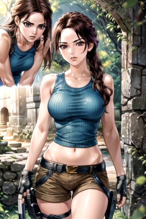 Heure Bleue, Lissé, Lara Croft (tomb Raider)Porno IA Hentai