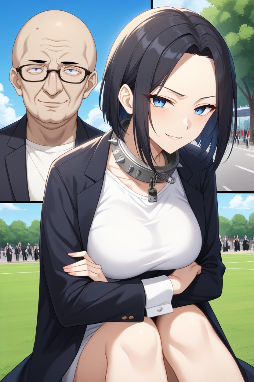 Long Eyes, Black Hair, Undressing Hentai AI Porn