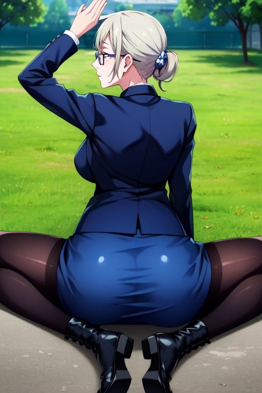 Maki Zenin (jujutsu Kaisen), School Uniform, Outdoors AI Porn