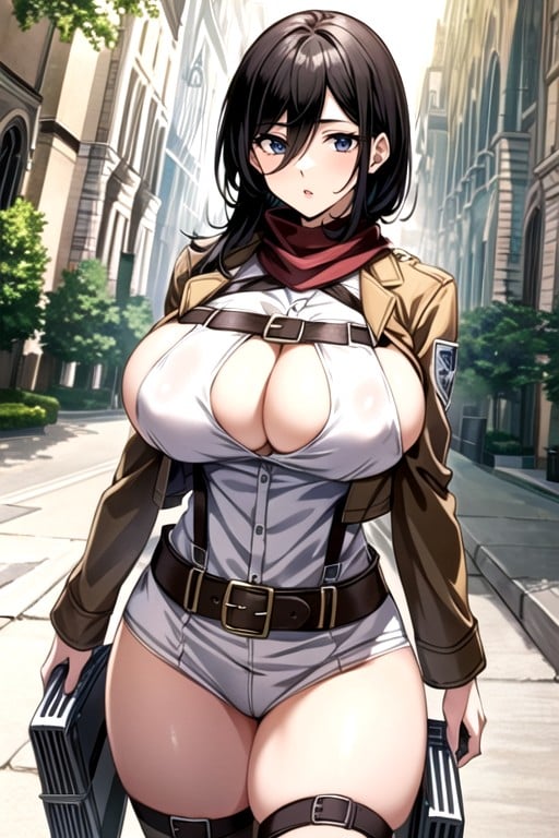 Culo Masivo, Mikasa Ackerman (attack On Titan), Pechos MasivosPorno AI Hentai