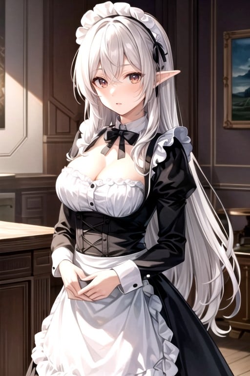 Long Length, French Maid, Elf Ears AI Porn