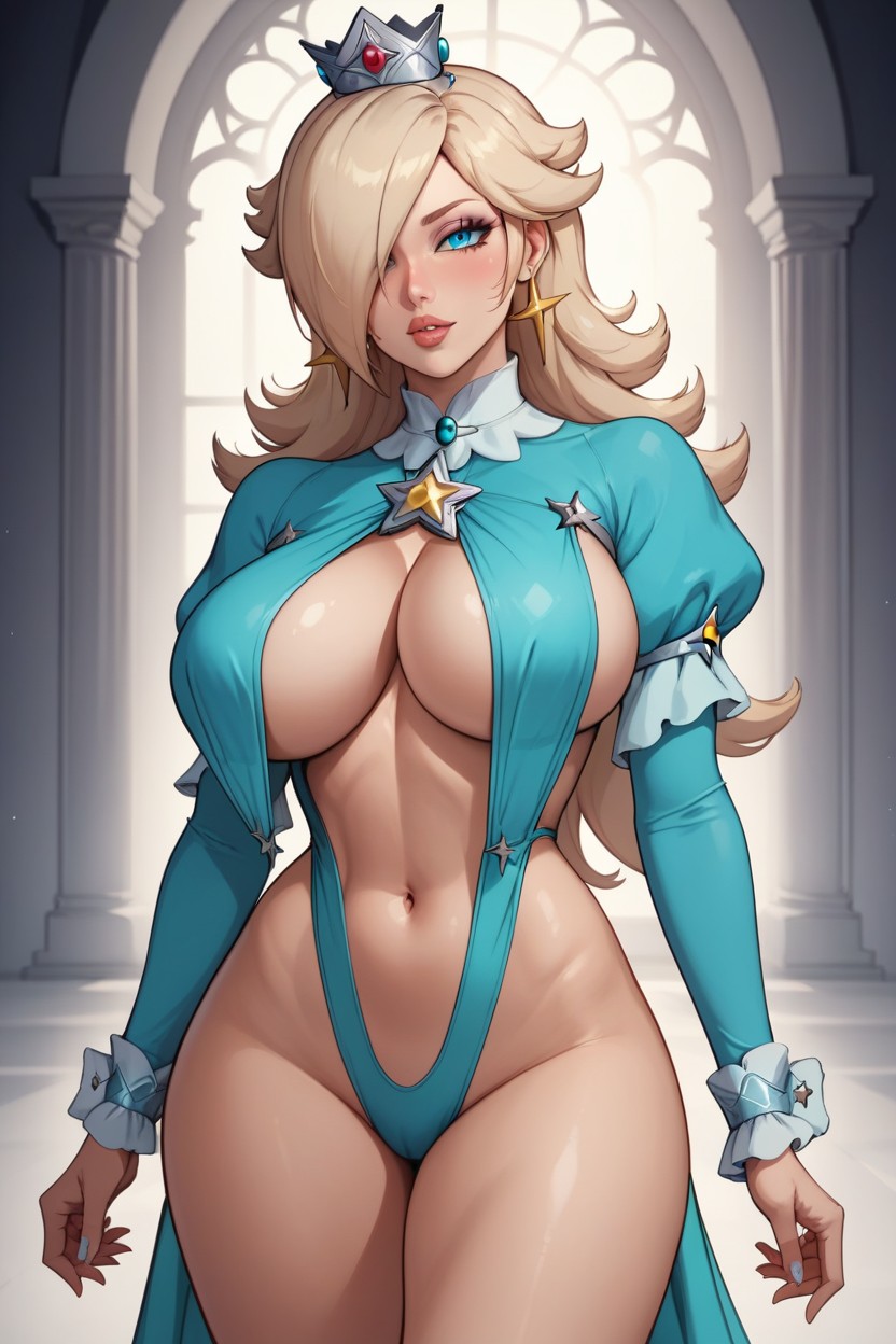 Voluptuous Figure, Skimpy Clothes, Powder Blue Collar Hentai AI Porn