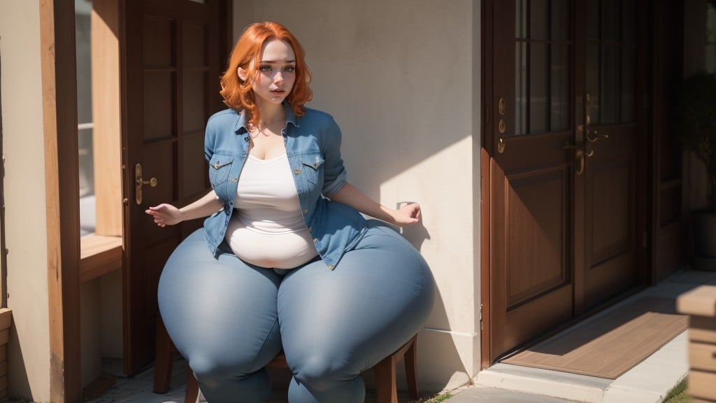 Massive Hips Stuck In Doorway, 超大码美人, Mega Wide HipsAI黄片