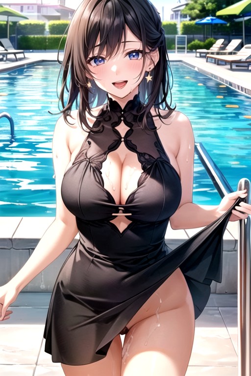 Piscina, Coxas Expostas, Nsfw Hentai IA pornografia