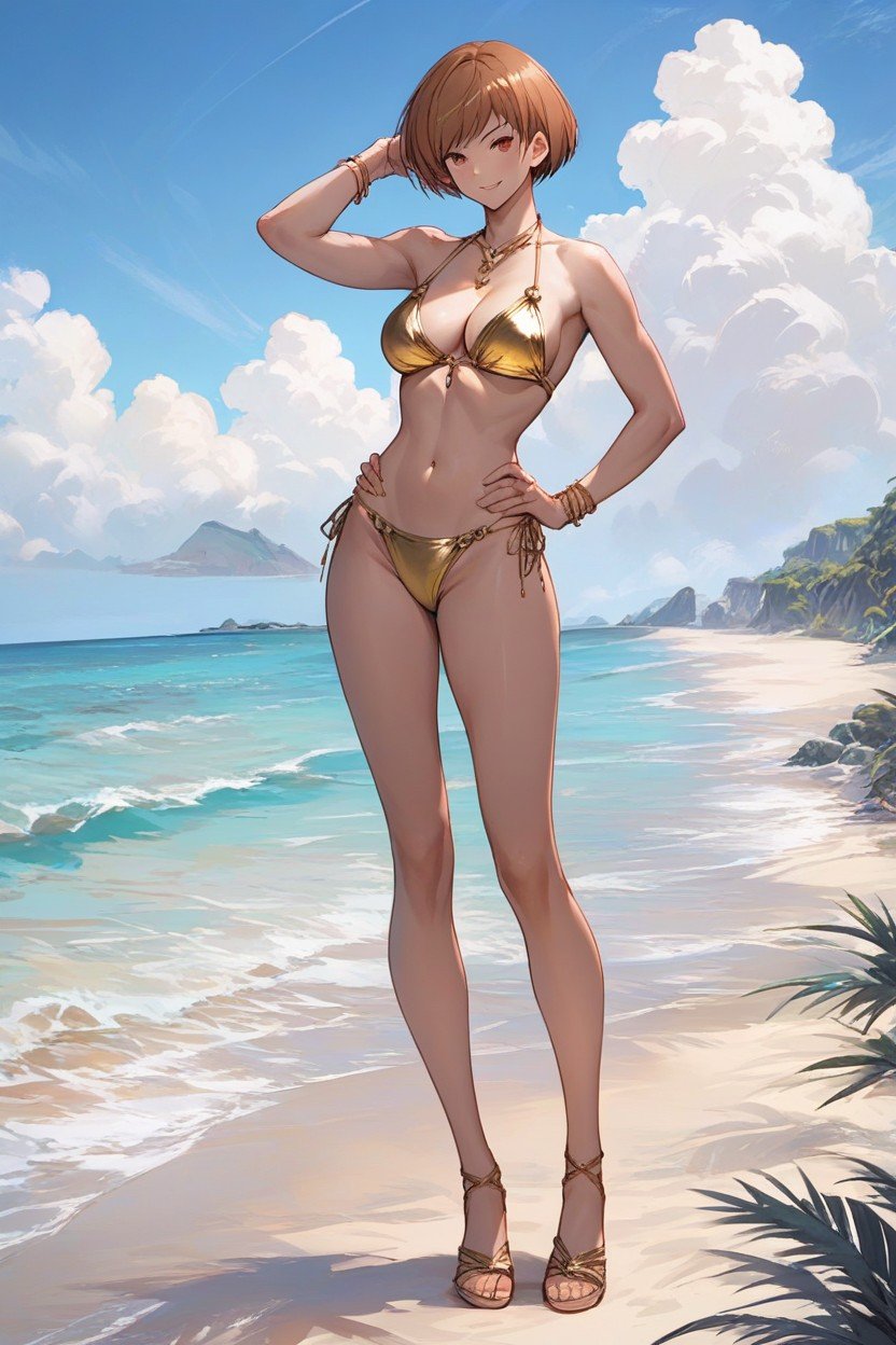 咧嘴笑, Gold Bikini, Chie SatonakaAI黃片