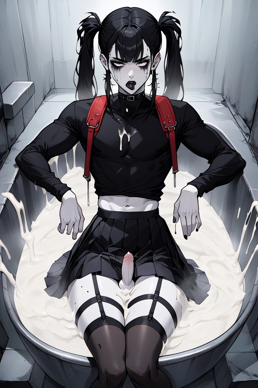 Melting Into Cum, Black School Uniform, Bored AI Gay Porn