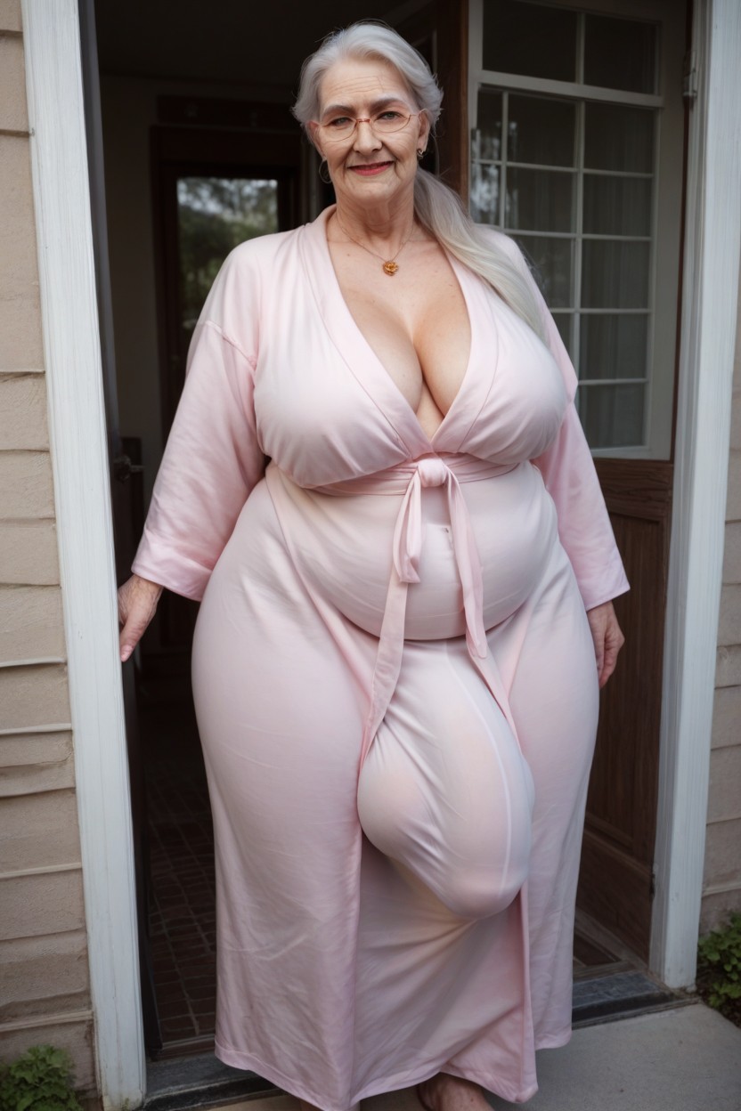 Gigantic, Extremely Large Ass, Bathrobe Shemale AI Porn