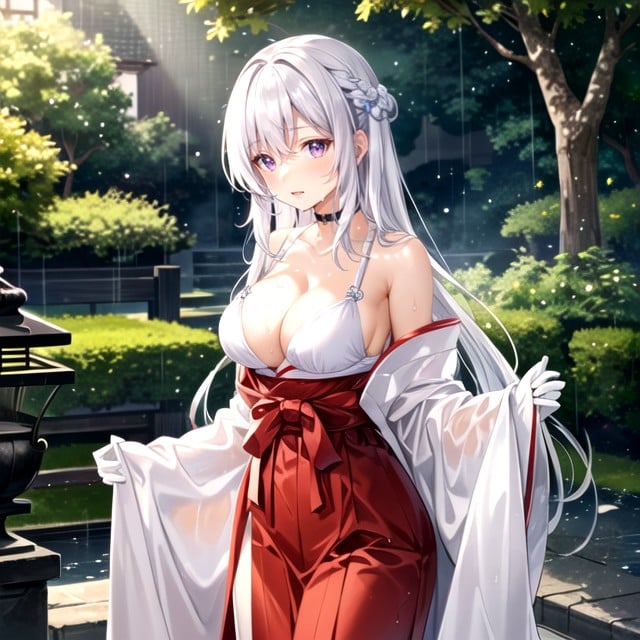 Emilia From Re Life In A Different World From Zero Impact, De Pie, PeeingPorno AI Hentai