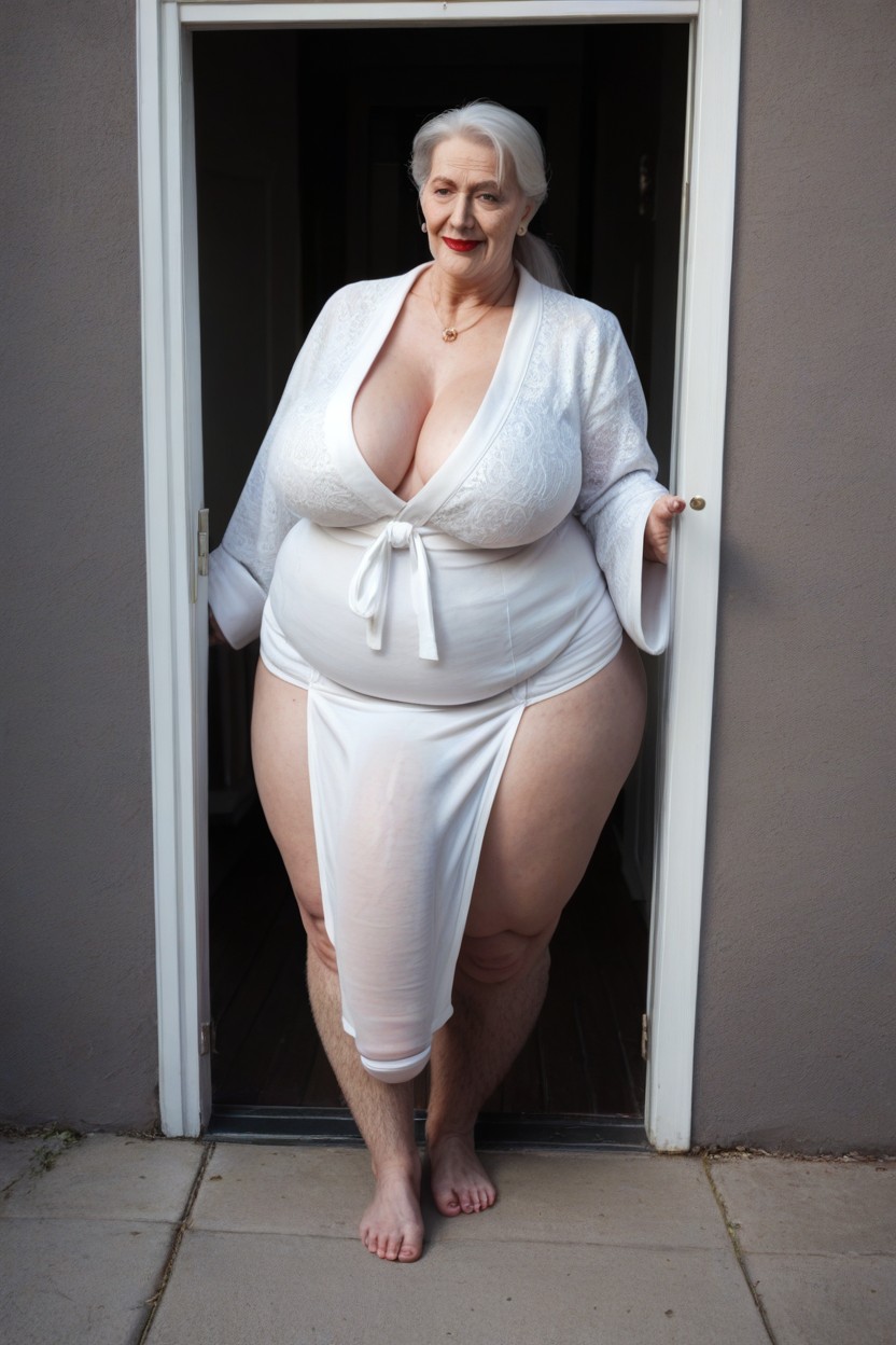 Top Down, Gigantic Saggy Breast, Pale Skin Shemale AI Porn