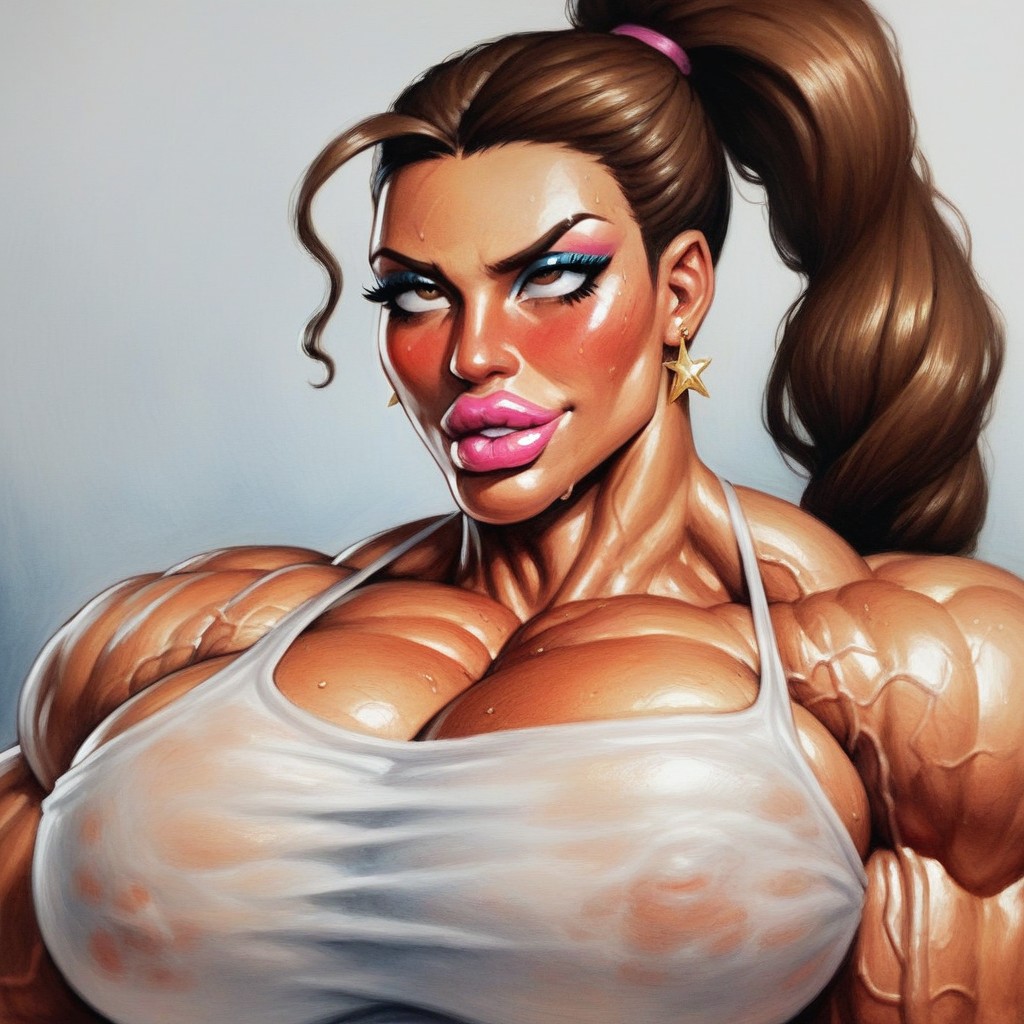 Horny Impression, Veins On Her Mouth, Meatie Cock Shemale AI Porn