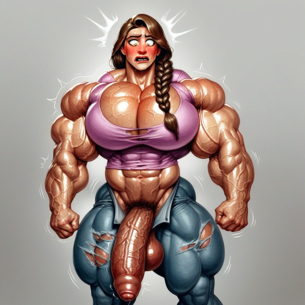 Muscle Growth Story, Big Broad Neck Muscle, Dick With Veiny Forskin Shemale AI Porn