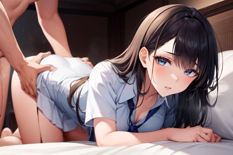 Bed, School Uniform, Doggystyle (non-pov) Hentai AI Porn