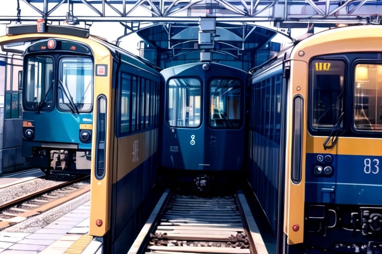 Noite, Estação De Trem, Exterior Pornografia de IA