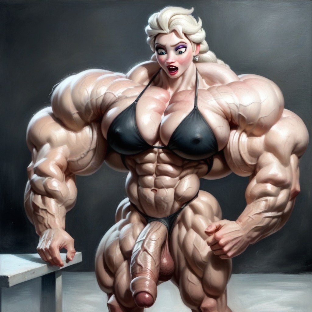 Ripped Muscle Dick, Visible Muscle Growth, Young Woman Transform Into A Hyper Big Massive Ripped Muscle Woman With Hyper Extremely Swollen VeinsAIポルノ