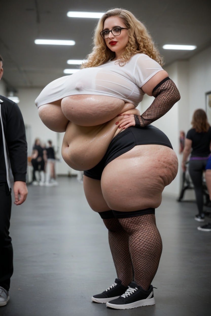 Hyper Breasts, Cellulite, Side View Shemale AI Porn