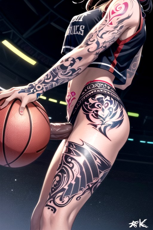 Large, Tattoo, Basketball Hentai AI Porn