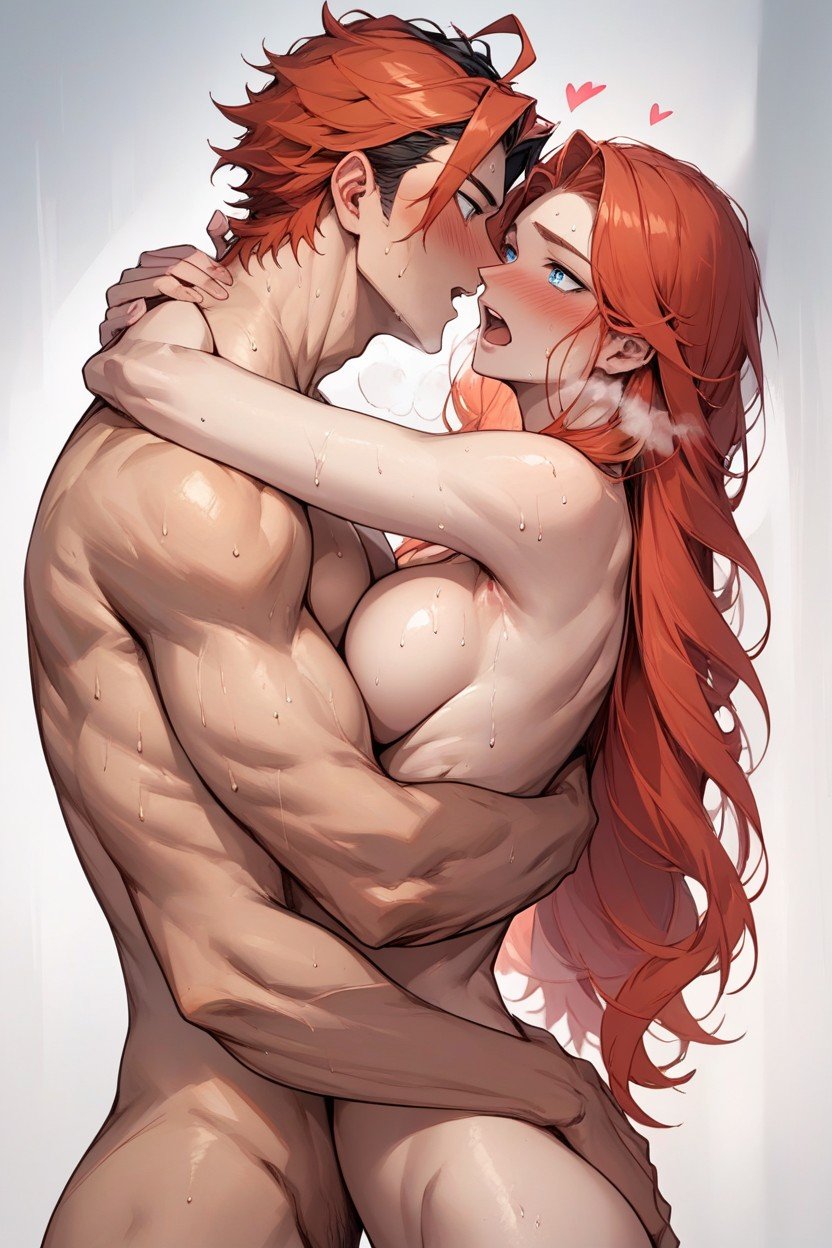 Ginger And Red Hair, Long Hair, Blue EyesPorno AI Hentai