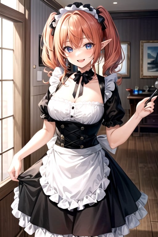 Cute, French Maid, Medium Length AI Porn