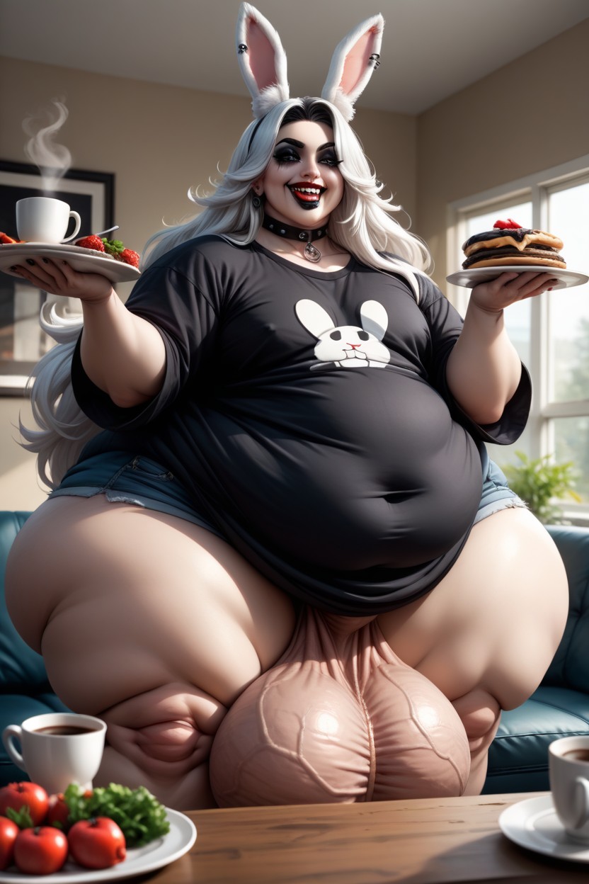 Oversized T Shirt, Trap, Holding Food To Mouth AI Gay Porn