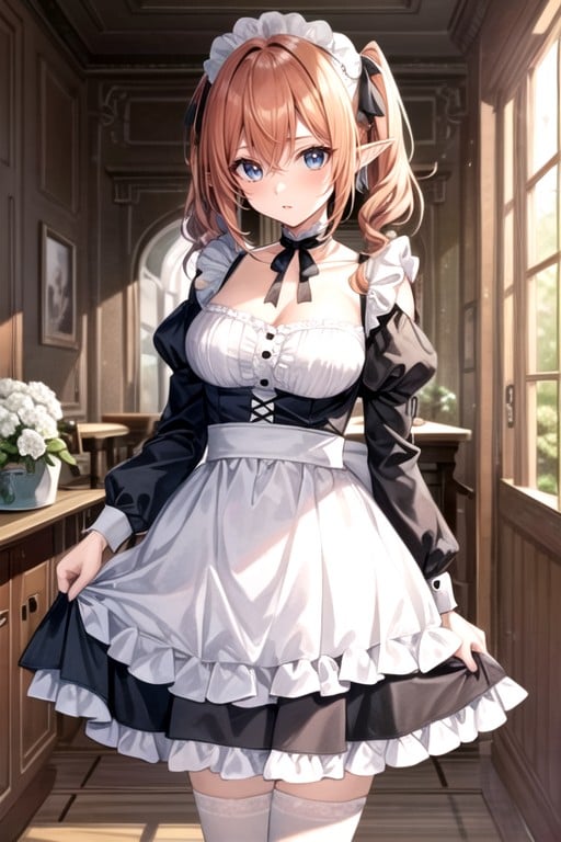 Pigtails, Ginger, French Maid Hentai AI Porn