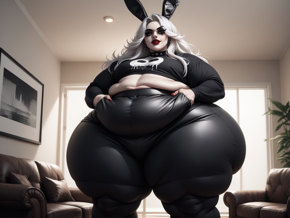 Straight Hair, Thick Thighs, Extremely Large Ass AI Gay Porn