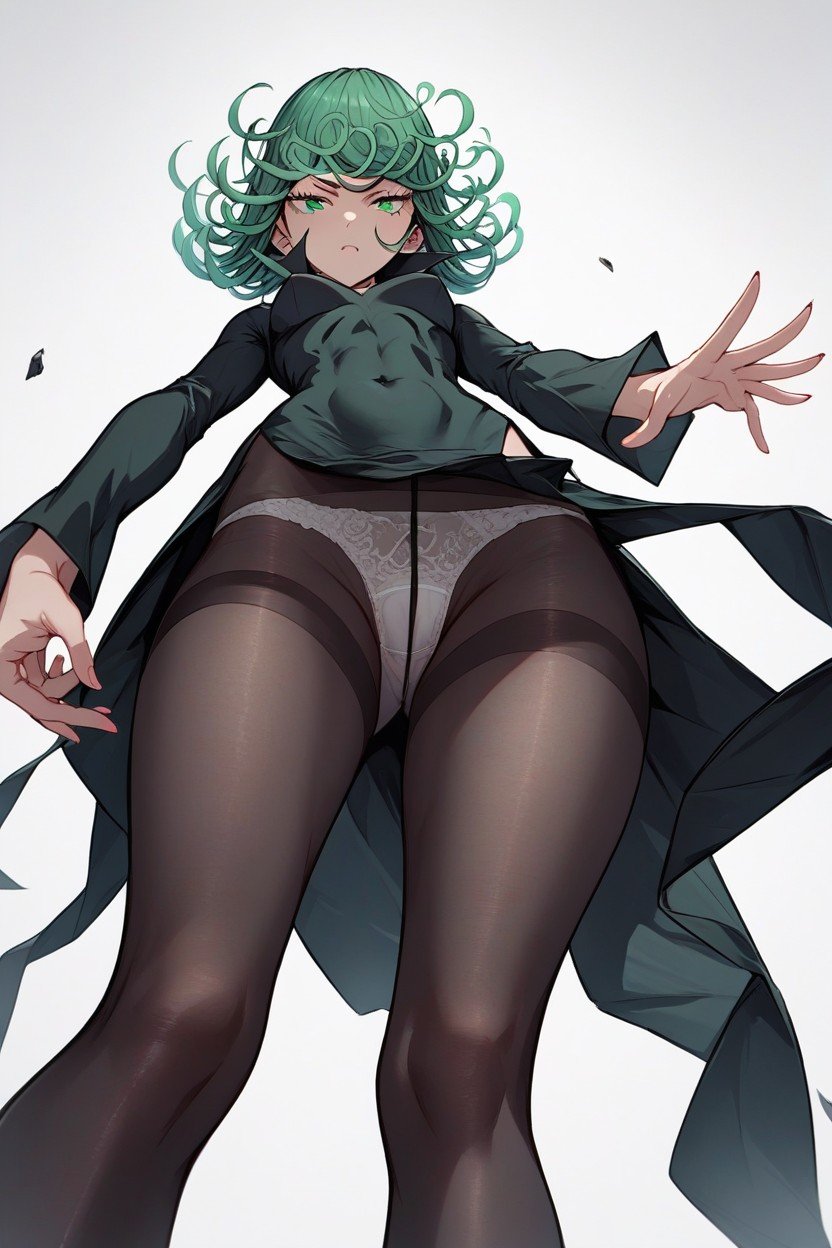 Tatsumaki From One Punch Man, De Baixo Para Cima (saia Superior), Upskirt Hentai IA pornografia