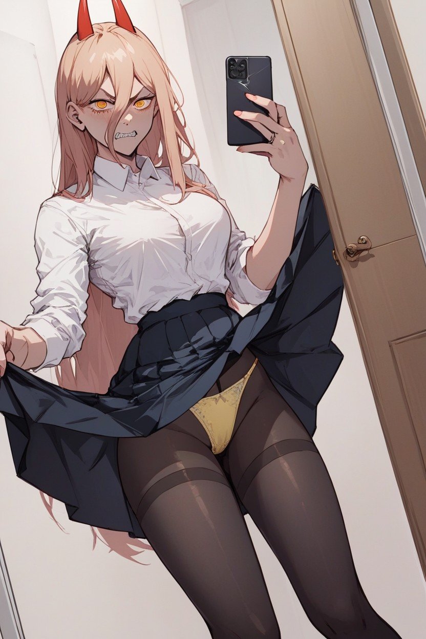 小さなお尻, Power From Chainsaw Man, Black PantyhoseヘンタイAIポルノ