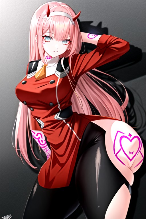 Tatuaje, Extremadamente Pesado En La Parte Inferior, Zero-two (darling In The Franxx)Porno AI Hentai