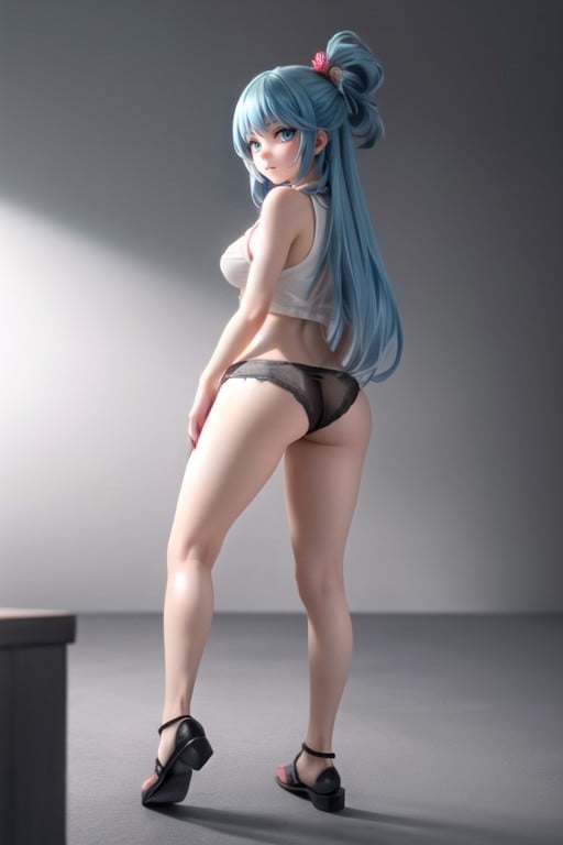 Aqua (konosuba), Bottom Up, Rear View Hentai AI Porn