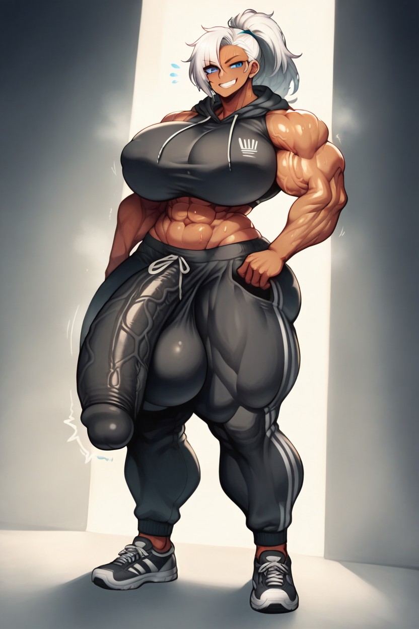 Gigantic, Girthy Bulge, Hyper Thick Biceps Shemale AI Porn
