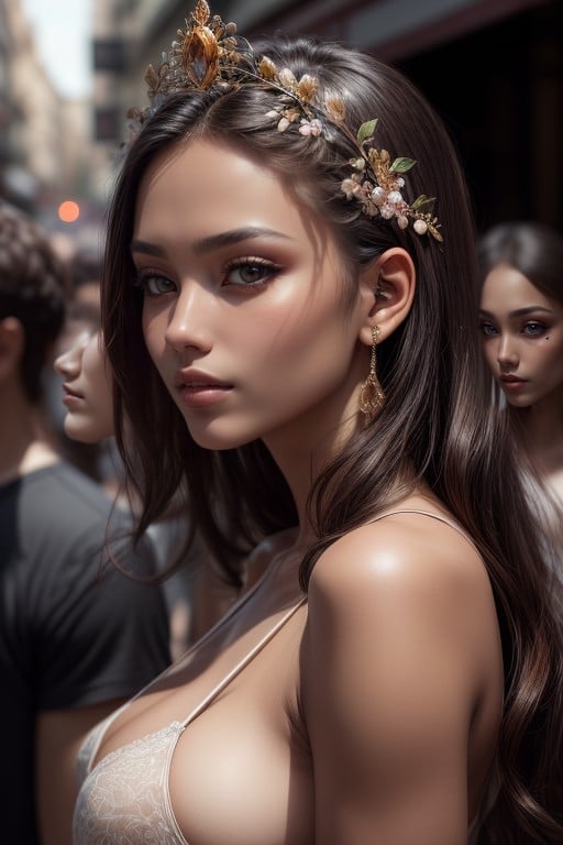 Sideboob, Flower Crown, Filipina AI Porn