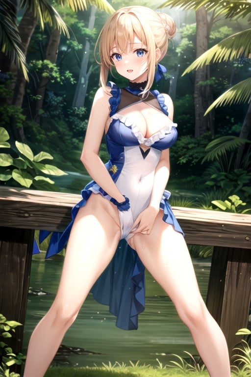 Jungla, Frilled Torn Pink Leotard, CameltoePorno AI Hentai