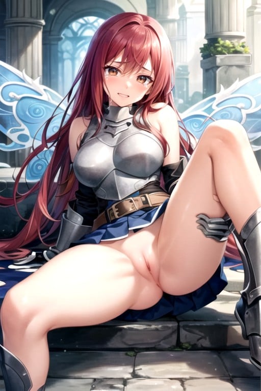 Erza (fairy Tail), Abertura De Pernas, Bunda Média Hentai IA pornografia