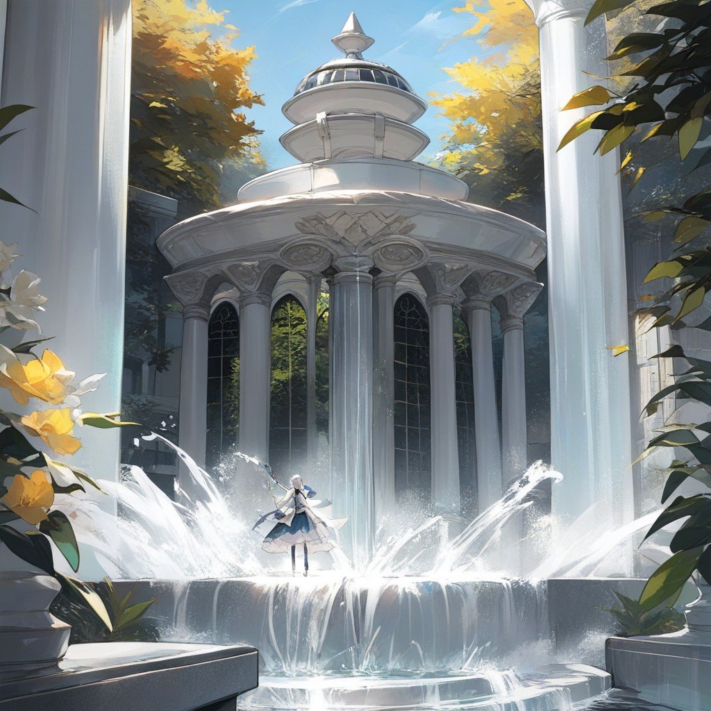 An Open Book With A White Cover In A Pedestal In A Fountain AI Porn