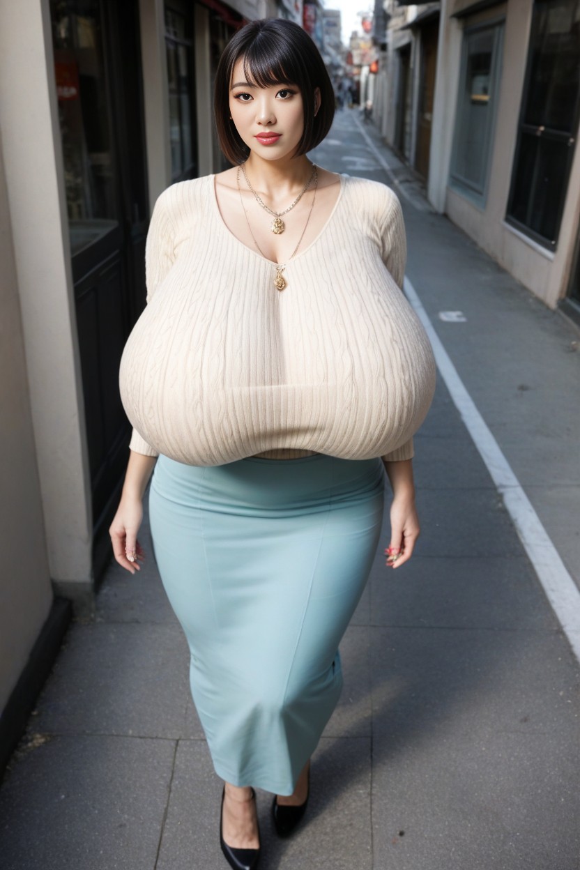 Shaking Her Body, No Waist, Necklace AI Porn