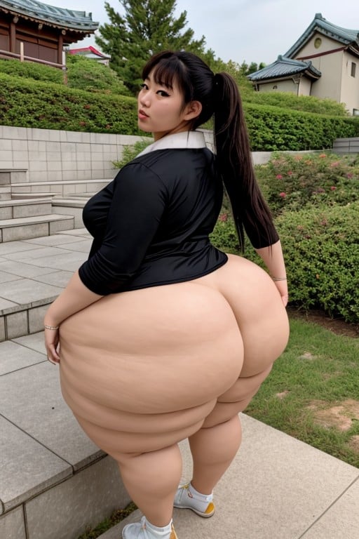 Thick Wide Waist, Wide Round Hips, Bunda De Apoio Pornografia de IA