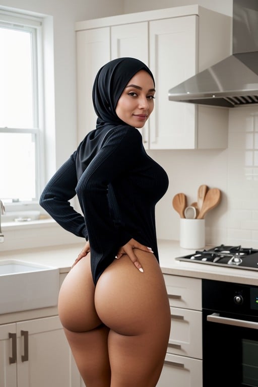 Rounded Ass, Perfect Pussy From Behind, In Black NikaabPorno IA