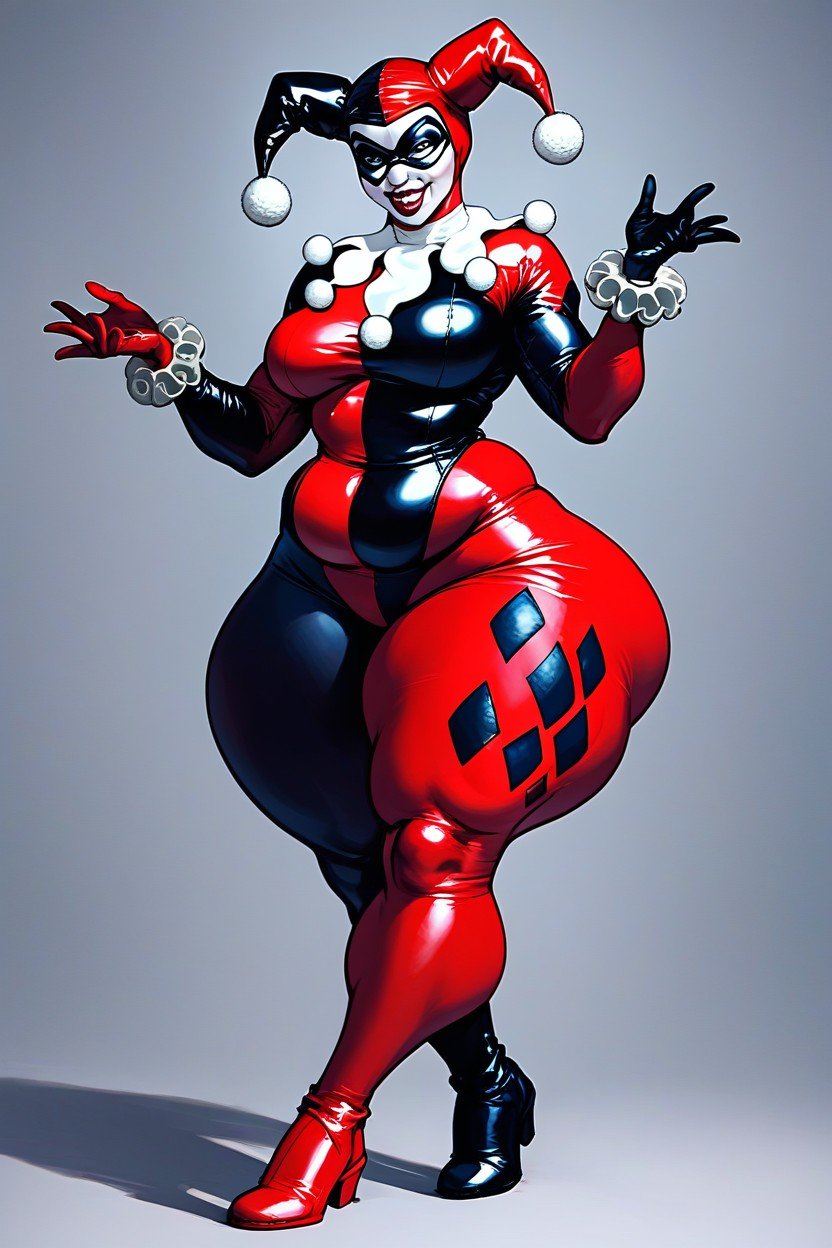 Full Body Harley Quinn Suit, Harley Quinn Jester Suit, 小乳AI黃片