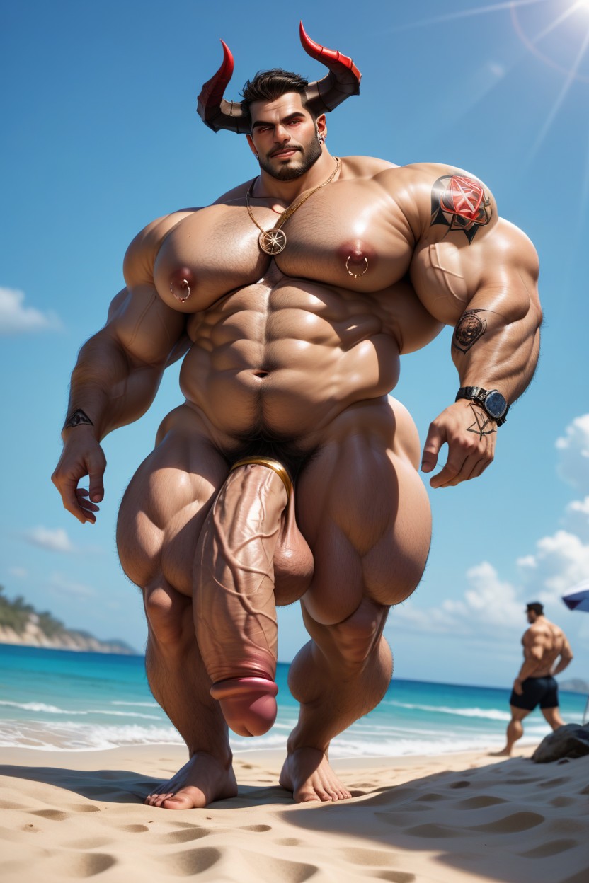 Gigantic, Pierced Nipples, Extremely Large Ass AI Gay Porn