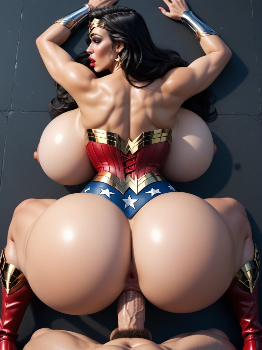 Knee High Boots, Wonder Woman, 입을 벌린AI 포르노