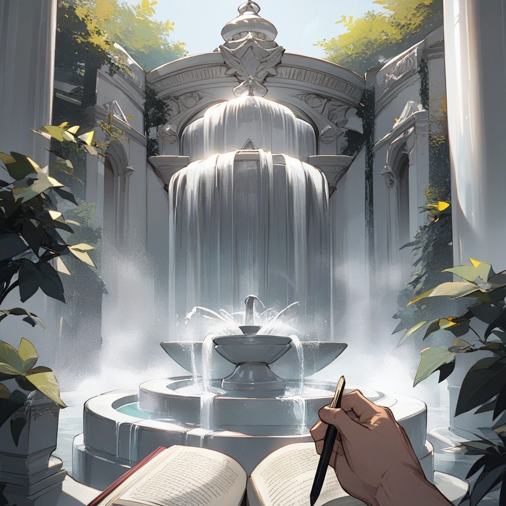 Open Evil Book Fountain First Person Point Of View Ominous Aura Floating BookAI黃片