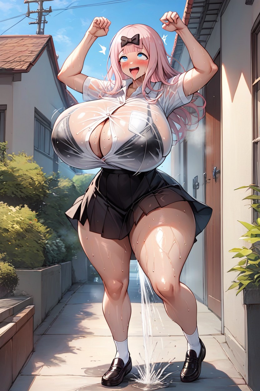 Embarrased, Drooling, Wet Clothes AI Porn